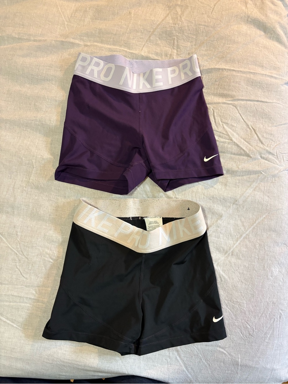 Nike Girls' Purple and Black Pro Spandex Compression Shorts